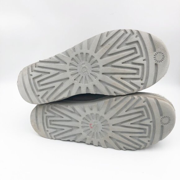 UGG Classic Zip It Mini Gray Fur Lined Suede Boots Womens 8 - Picture 12 of 12